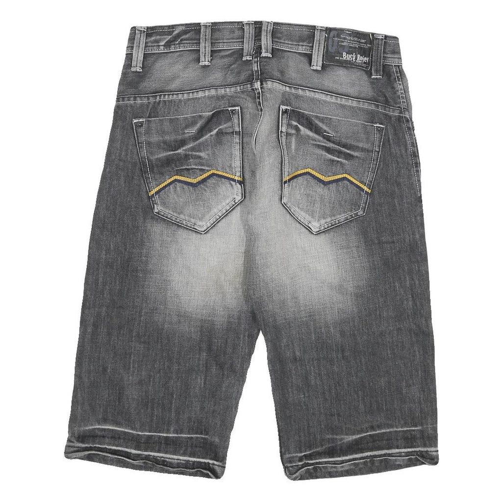 BUCK ROJER Mens Cotton Blend Grey Casual Denim Shorts XL W34