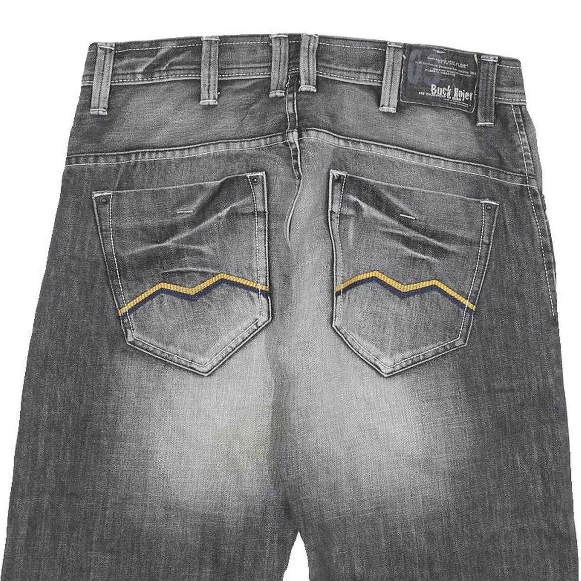 BUCK ROJER Mens Cotton Blend Grey Casual Denim Shorts XL W34