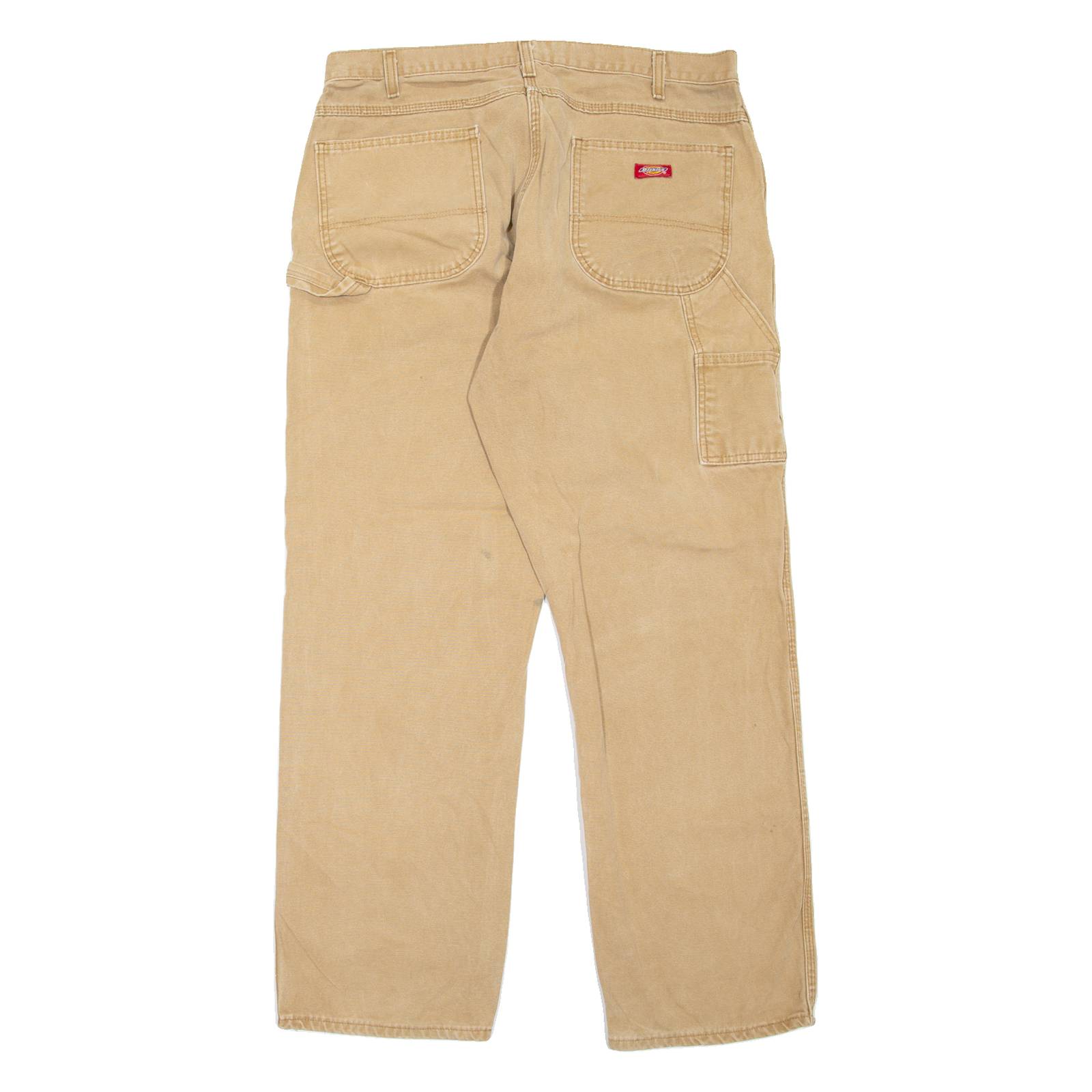 DICKIES Carpenter Workwear Mens Trousers Beige Regular Straight W38 L32