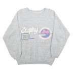 Womens Grey Trophy Cotton Blend Crew Neck Sweatshirt L Casual Pullover