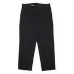 DICKIES Mens Black Cotton Blend Regular Fit Straight Trousers W36 L31 Workwear