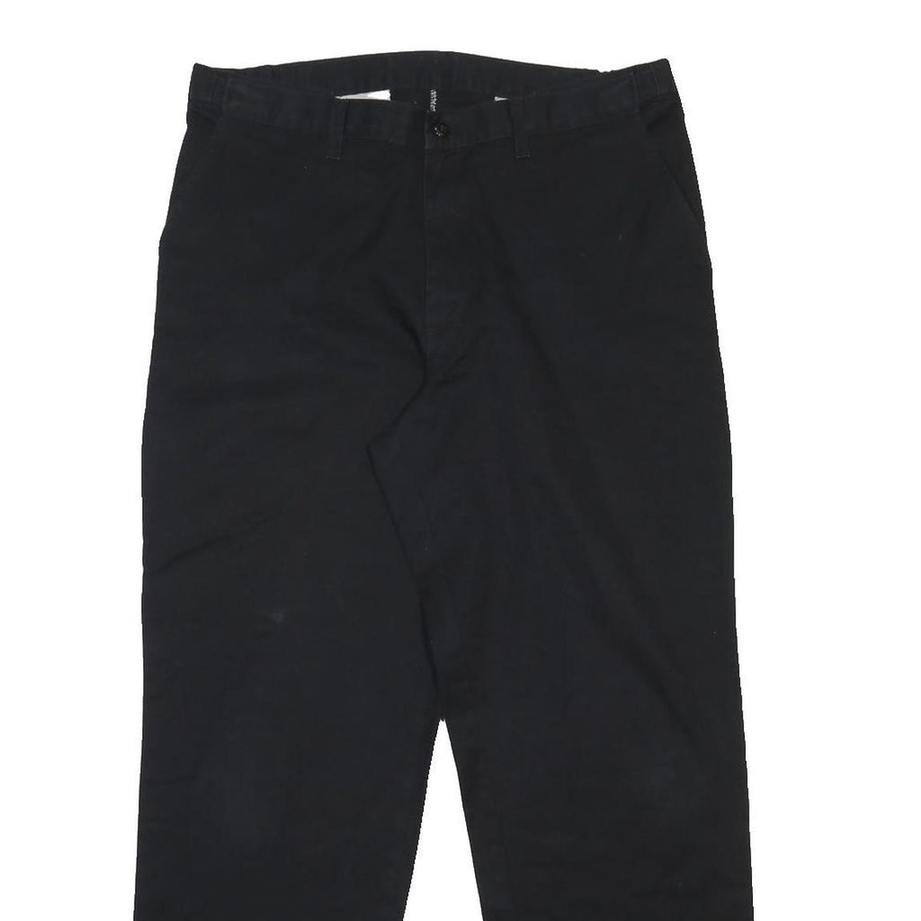 DICKIES Mens Black Cotton Blend Regular Fit Straight Trousers W36 L31 Workwear