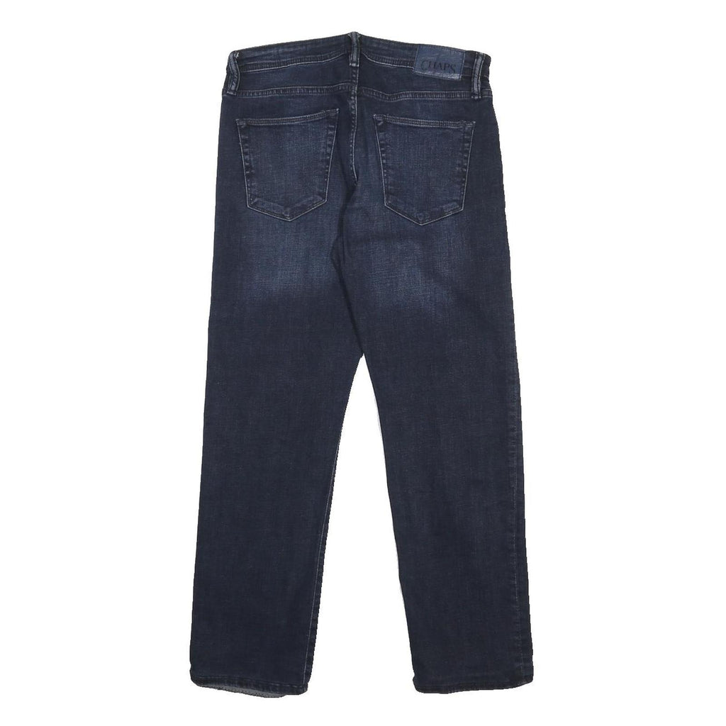 CHAPS Mens Slim Blue Slim Straight Denim Dark W32 L28 Zip Jeans Casual Wear