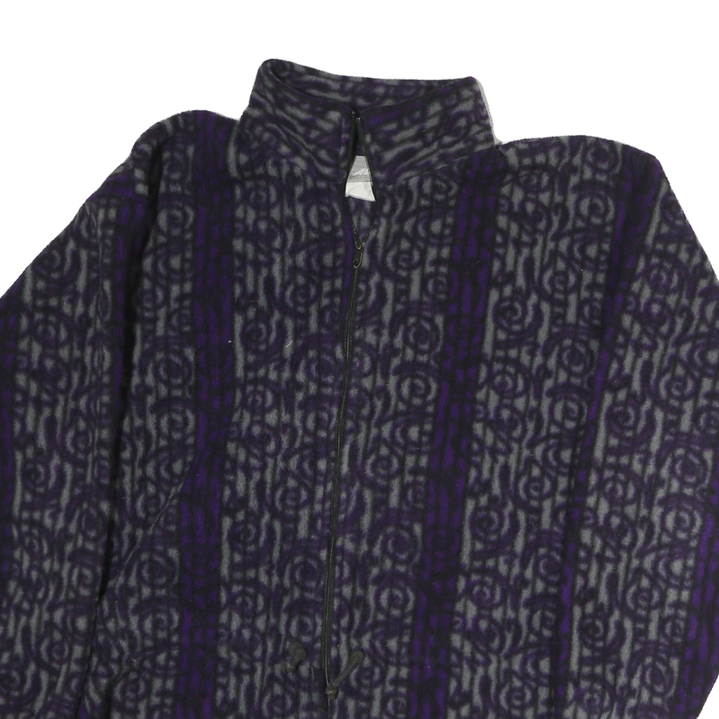 AVIA Womens Purple & Grey Zip Jacket M Cotton Patterned Casual Lightweight