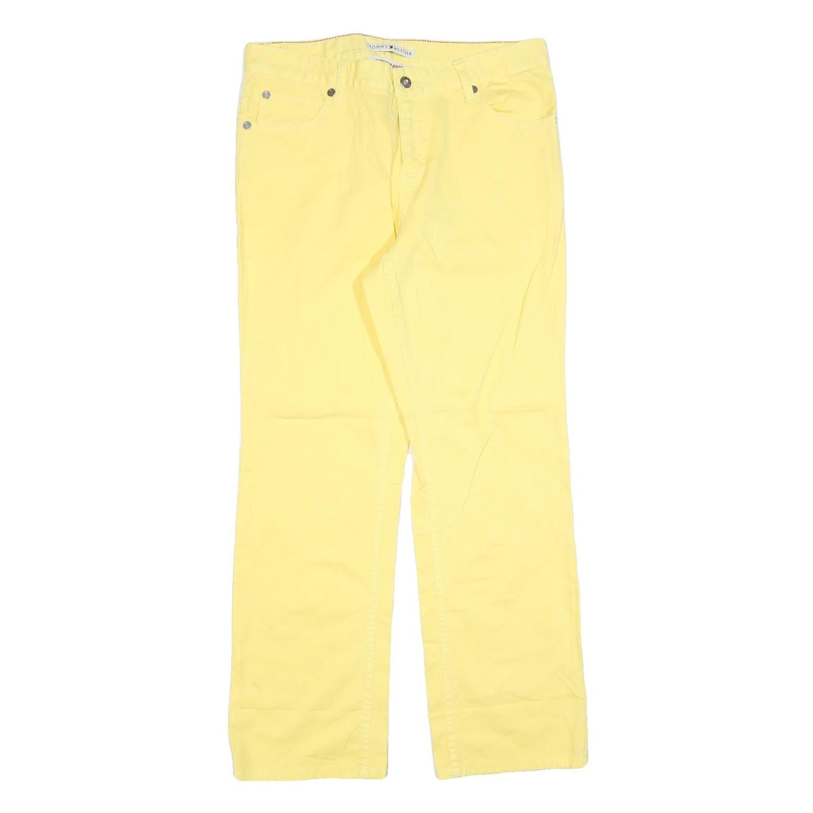 TOMMY HILFIGER Womens Jeans Yellow Regular Straight Denim W32 L30 Casual Cotton