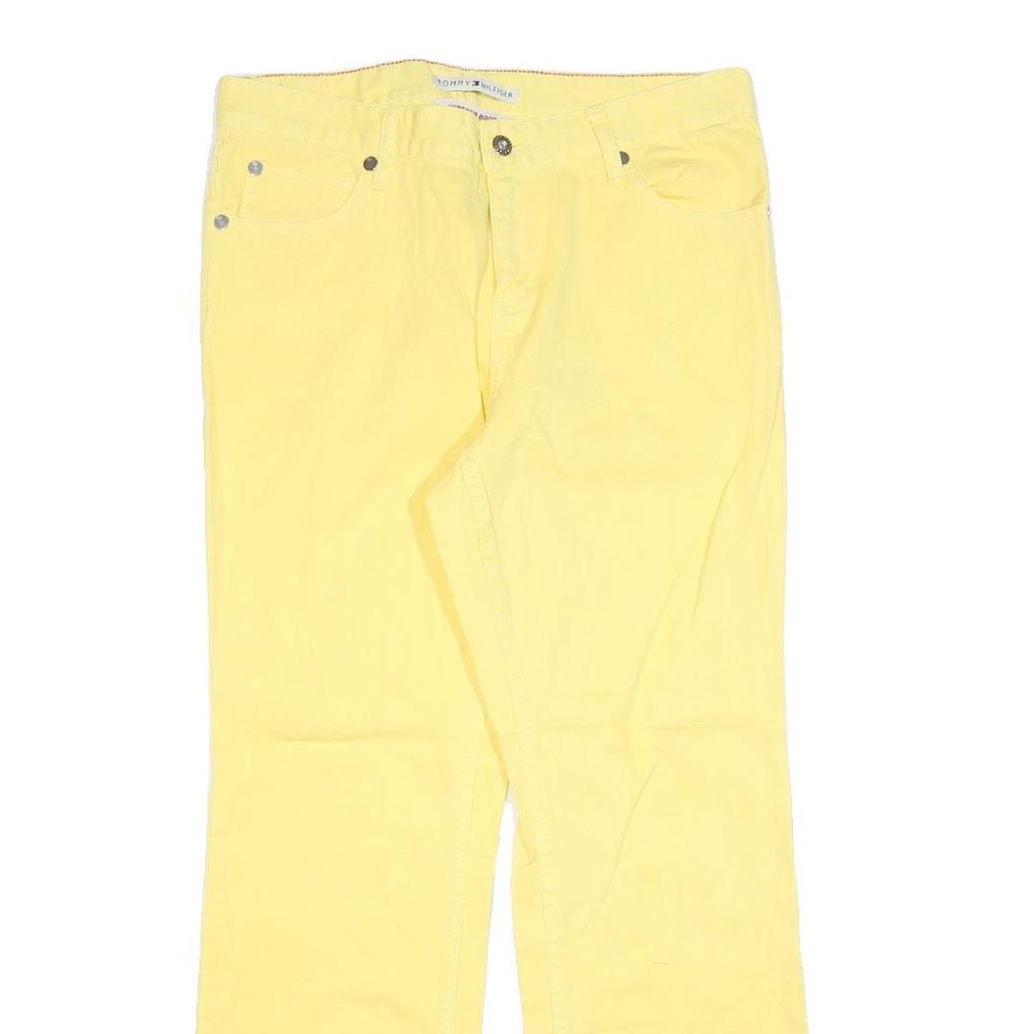 TOMMY HILFIGER Womens Jeans Yellow Regular Straight Denim W32 L30 Casual Cotton