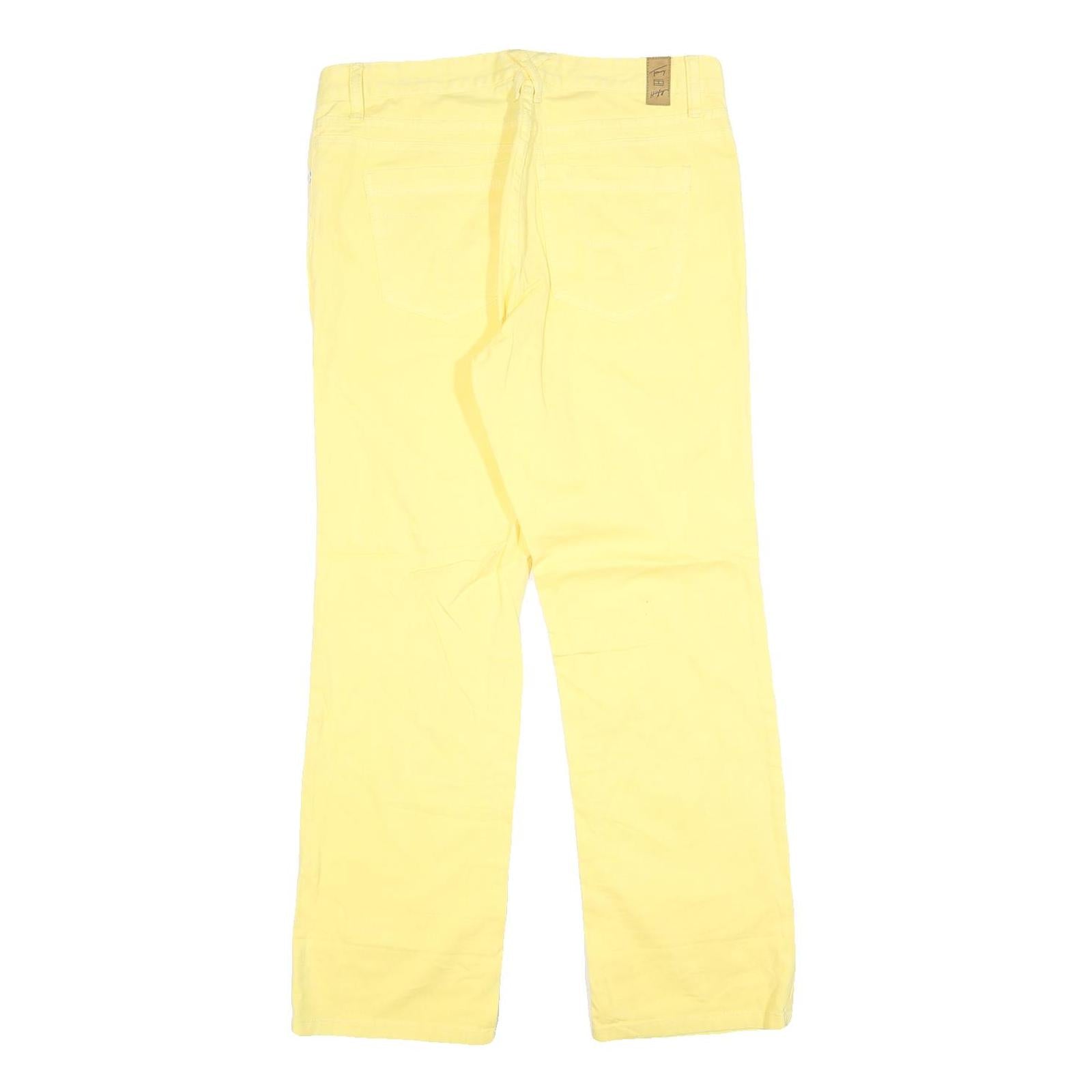 TOMMY HILFIGER Womens Jeans Yellow Regular Straight Denim W32 L30 Casual Cotton