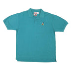 MICKEY INC Mens Teal Blue Short Sleeve Plain Polo Shirt M Cotton Blend