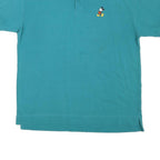 MICKEY INC Mens Teal Blue Short Sleeve Plain Polo Shirt M Cotton Blend