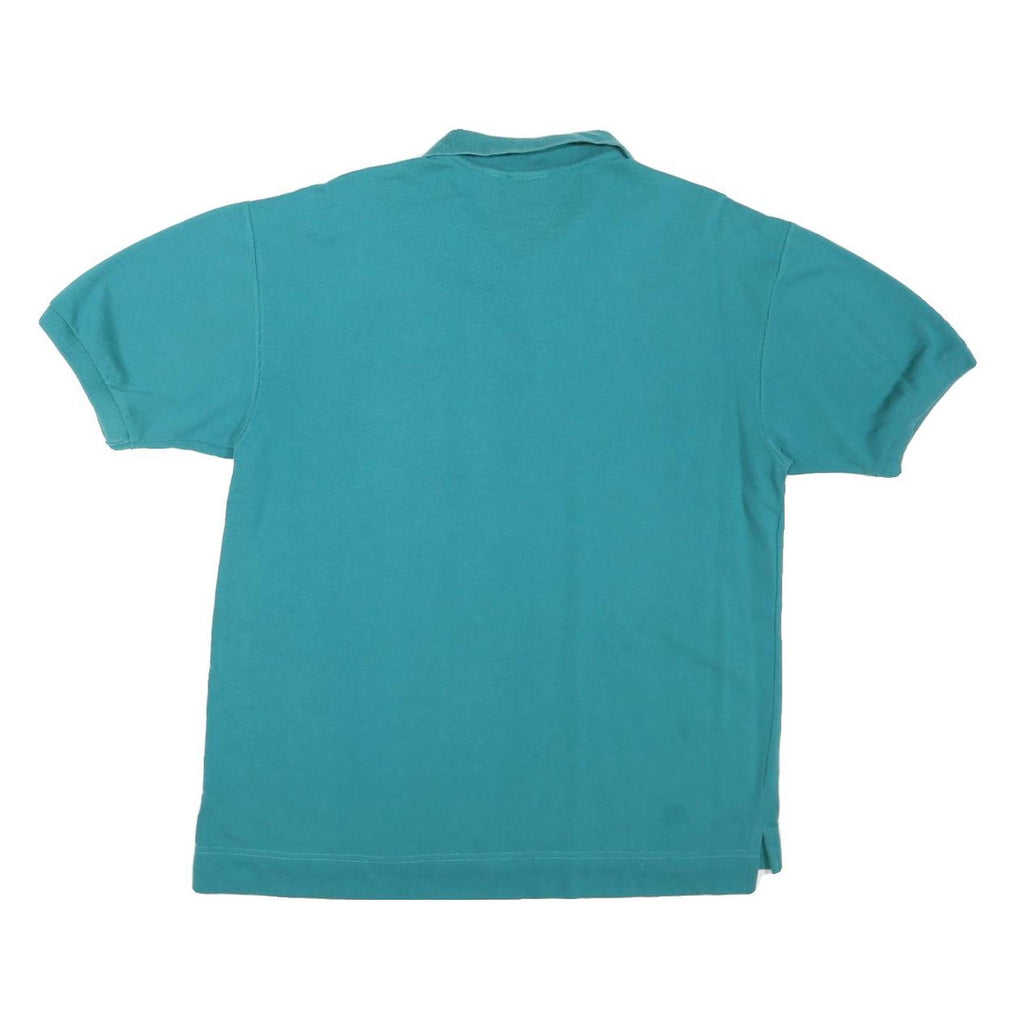 MICKEY INC Mens Teal Blue Short Sleeve Plain Polo Shirt M Cotton Blend