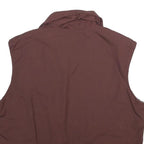 WOOLRICH Womens Maroon Sleeveless Zip Jacket 2XL Plain Casual Outerwear