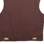 WOOLRICH Womens Maroon Sleeveless Zip Jacket 2XL Plain Casual Outerwear