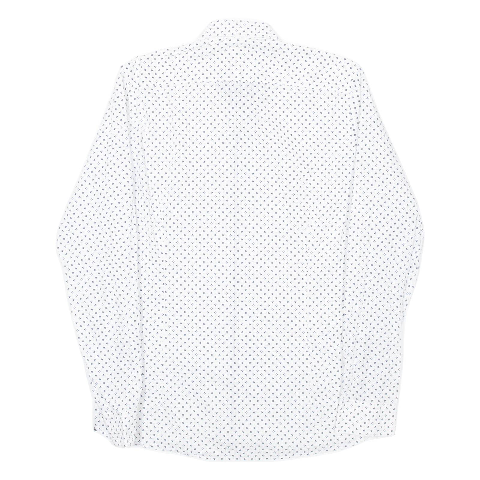 TED BAKER Mens Shirt White Diamond Long Sleeve M