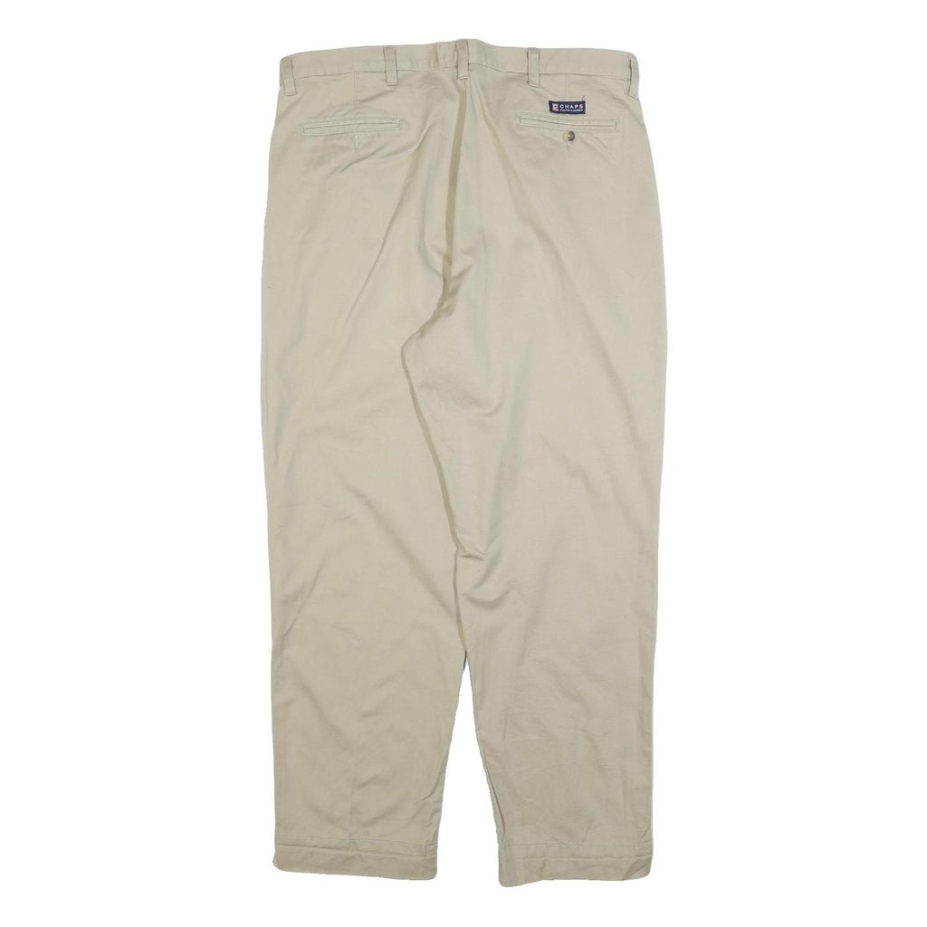 CHAPS RALPH LAUREN Mens Cotton Blend Beige Regular Fit Straight Leg Trousers W38