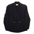 GLAMER Womens Wrap Blouse Black V-Neck Long Sleeve Viscose M