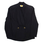 GLAMER Womens Wrap Blouse Black V-Neck Long Sleeve Viscose M