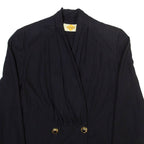 GLAMER Womens Wrap Blouse Black V-Neck Long Sleeve Viscose M