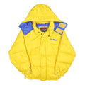 FUBU Womens Yellow & Blue Puffer Jacket M Polyester Zip Hooded Casual Winter