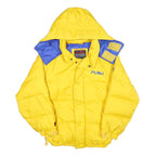 FUBU Womens Yellow & Blue Puffer Jacket M Polyester Zip Hooded Casual Winter