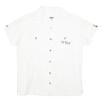 BAOBAB Mens White Cotton Shirt M St Barth Fiji Button Pocket Casual Summer