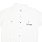 BAOBAB Mens White Cotton Shirt M St Barth Fiji Button Pocket Casual Summer