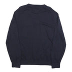 TOMMY HILFIGER Mens Navy Blue Classic Jumper Crew Neck Basic Knit XL Cotton