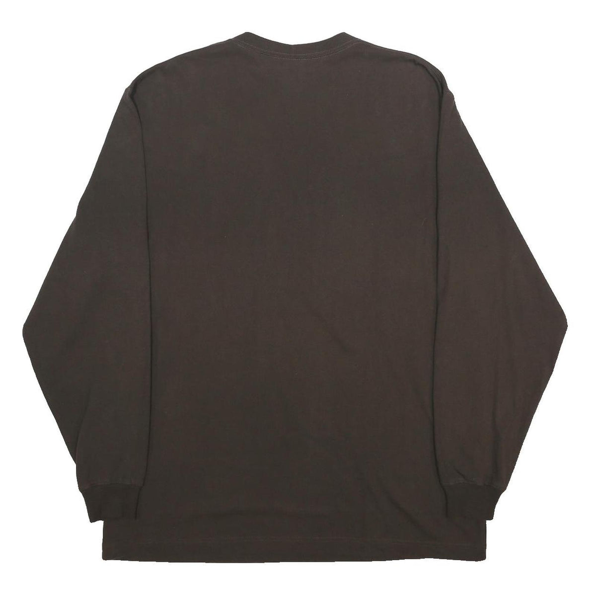 CARHARTT Mens Brown & Dark Brown Long Sleeve Crew Neck Pocket T-Shirt L Cotton