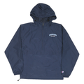 CHAMPION Mens Navy Blue College Jacket S Polyester Blend Plain Hooded Zip