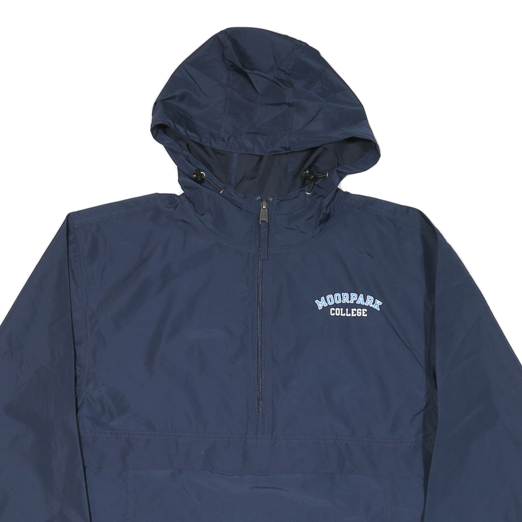 CHAMPION Mens Navy Blue College Jacket S Polyester Blend Plain Hooded Zip