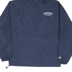 CHAMPION Mens Navy Blue College Jacket S Polyester Blend Plain Hooded Zip