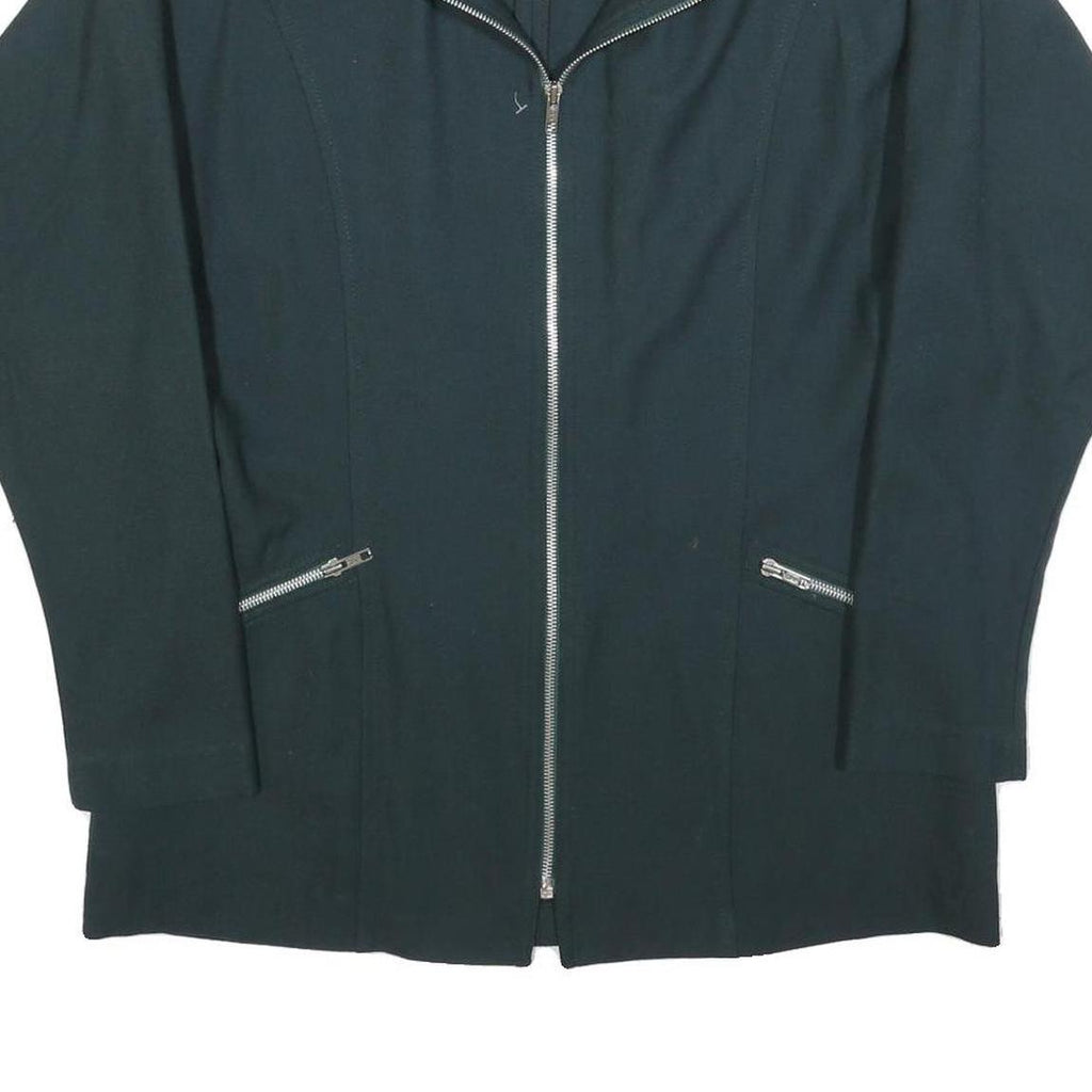 HUG AMCO Womens Black Wool Zip Jacket M Classic Plain Stylish Comfortable