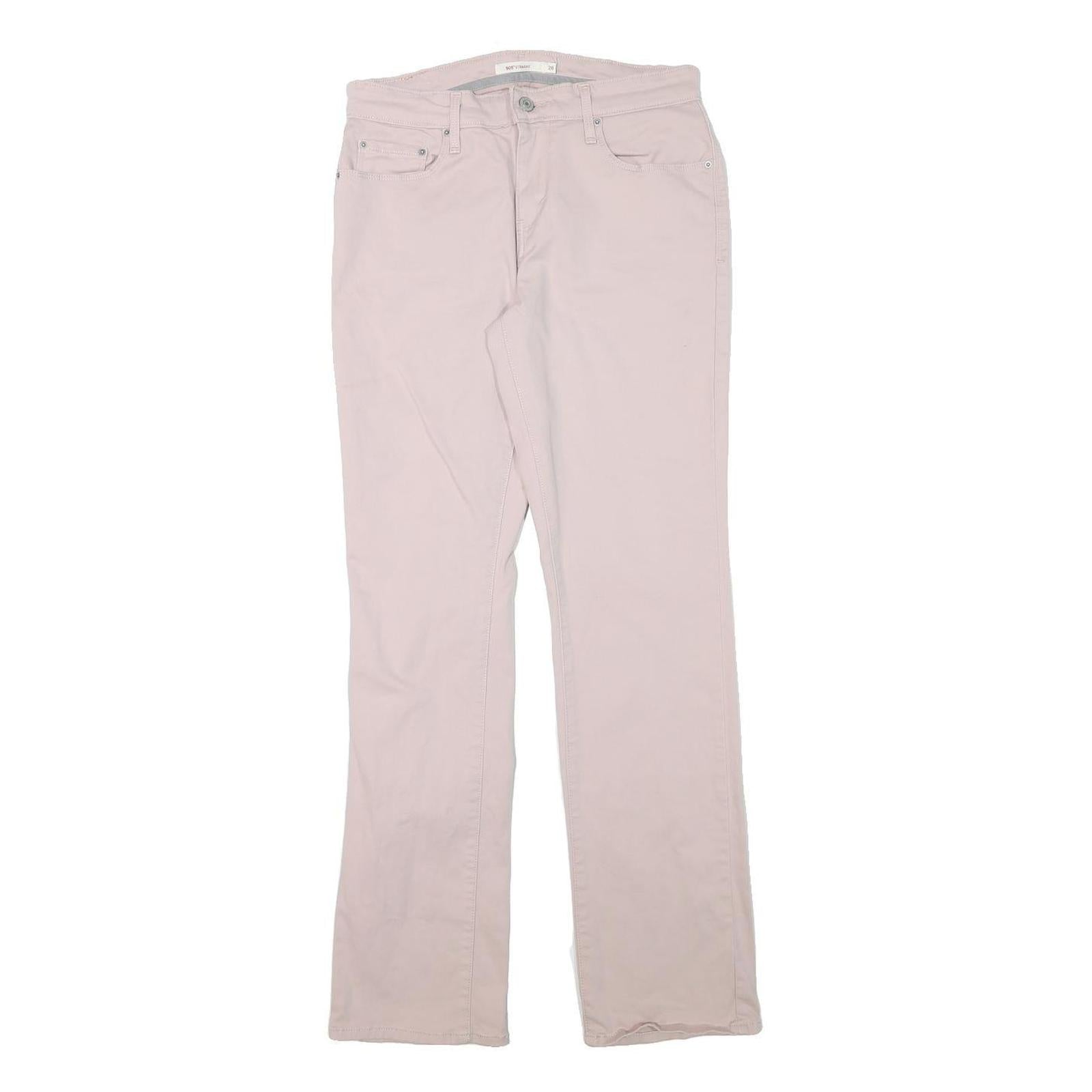 LEVI'S Womens Cotton Blend Pink Regular Straight Trousers W28 L30 Casual Wear