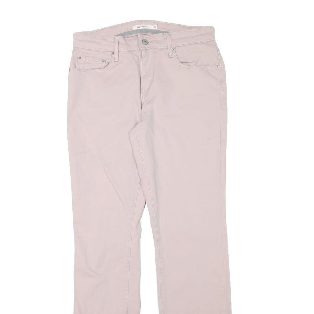 LEVI'S Womens Cotton Blend Pink Regular Straight Trousers W28 L30 Casual Wear