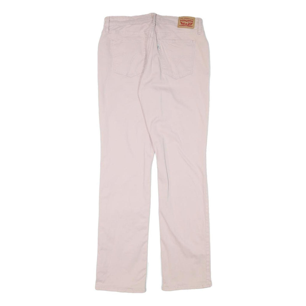 LEVI'S Womens Cotton Blend Pink Regular Straight Trousers W28 L30 Casual Wear