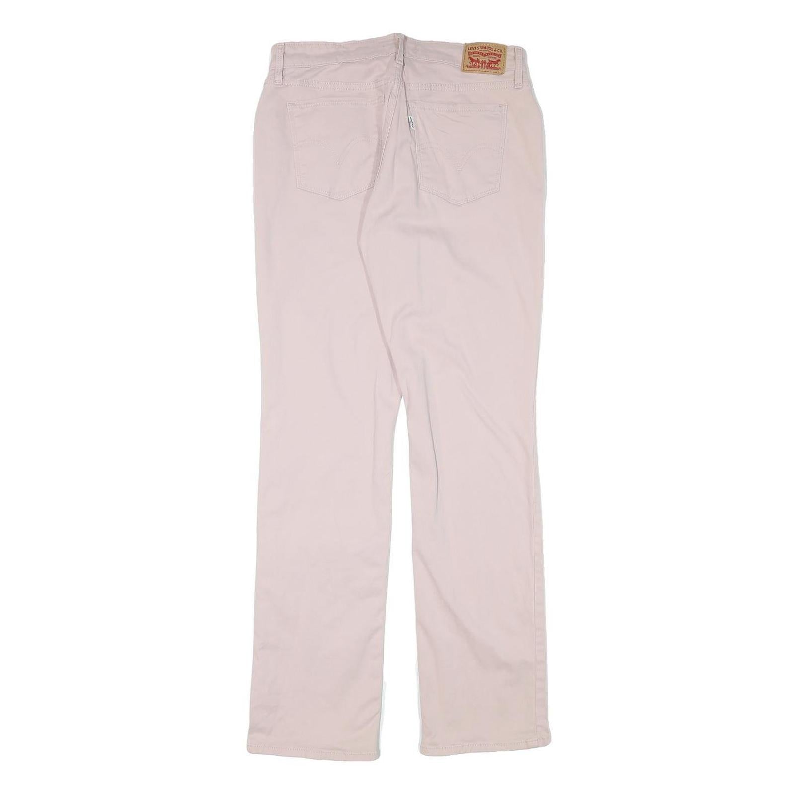 LEVI'S Womens Cotton Blend Pink Regular Straight Trousers W28 L30 Casual Wear