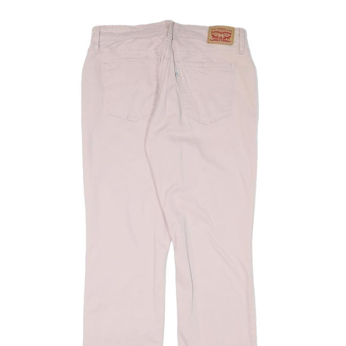 LEVI'S Womens Cotton Blend Pink Regular Straight Trousers W28 L30 Casual Wear