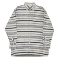 SEASONS Mens Shirt Grey Striped Long Sleeve L