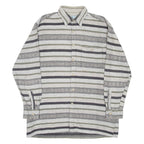 SEASONS Mens Shirt Grey Striped Long Sleeve L