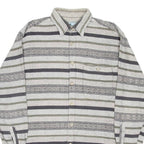 SEASONS Mens Shirt Grey Striped Long Sleeve L