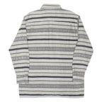 SEASONS Mens Shirt Grey Striped Long Sleeve L