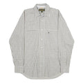 TIMBERLAND Mens White & Black Check Shirt S Long Sleeve Cotton Casual