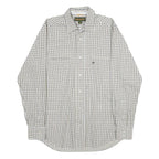 TIMBERLAND Mens White & Black Check Shirt S Long Sleeve Cotton Casual