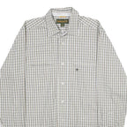 TIMBERLAND Mens White & Black Check Shirt S Long Sleeve Cotton Casual