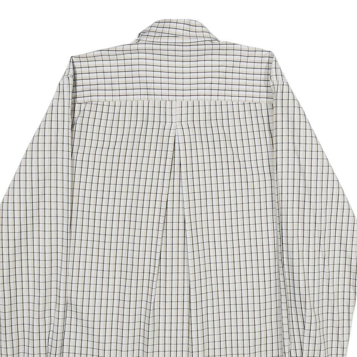 TIMBERLAND Mens White & Black Check Shirt S Long Sleeve Cotton Casual