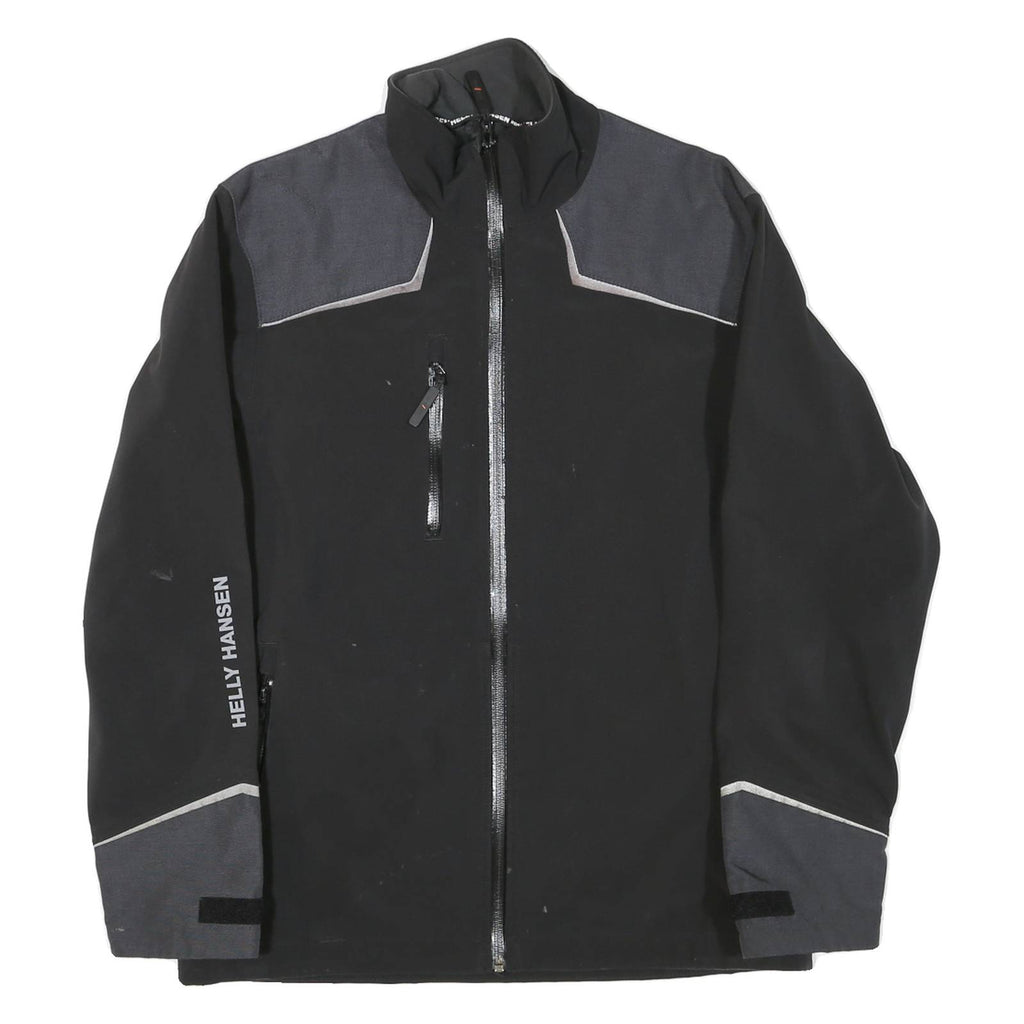HELLY HANSEN Mens Black & Grey Zip Jacket S Polyester Blend Outdoor Casual