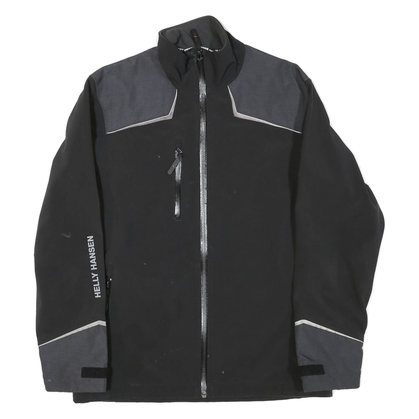 HELLY HANSEN Mens Black & Grey Zip Jacket S Polyester Blend Outdoor Casual