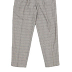 WORTHINGTON Womens Regular Grey Check Trousers W26 L27 Zip Closure Plain Pattern