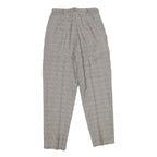 WORTHINGTON Womens Regular Grey Check Trousers W26 L27 Zip Closure Plain Pattern