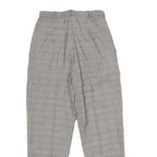 WORTHINGTON Womens Regular Grey Check Trousers W26 L27 Zip Closure Plain Pattern