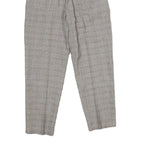 WORTHINGTON Womens Regular Grey Check Trousers W26 L27 Zip Closure Plain Pattern